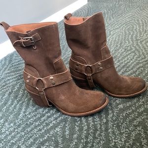 Brown suede boots